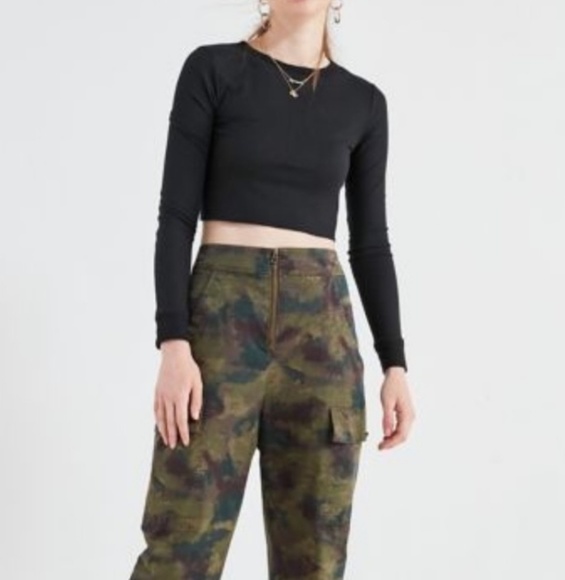 Urban Outfitters Pants - Urban Outfitters High Waist Cargo Crop Pants